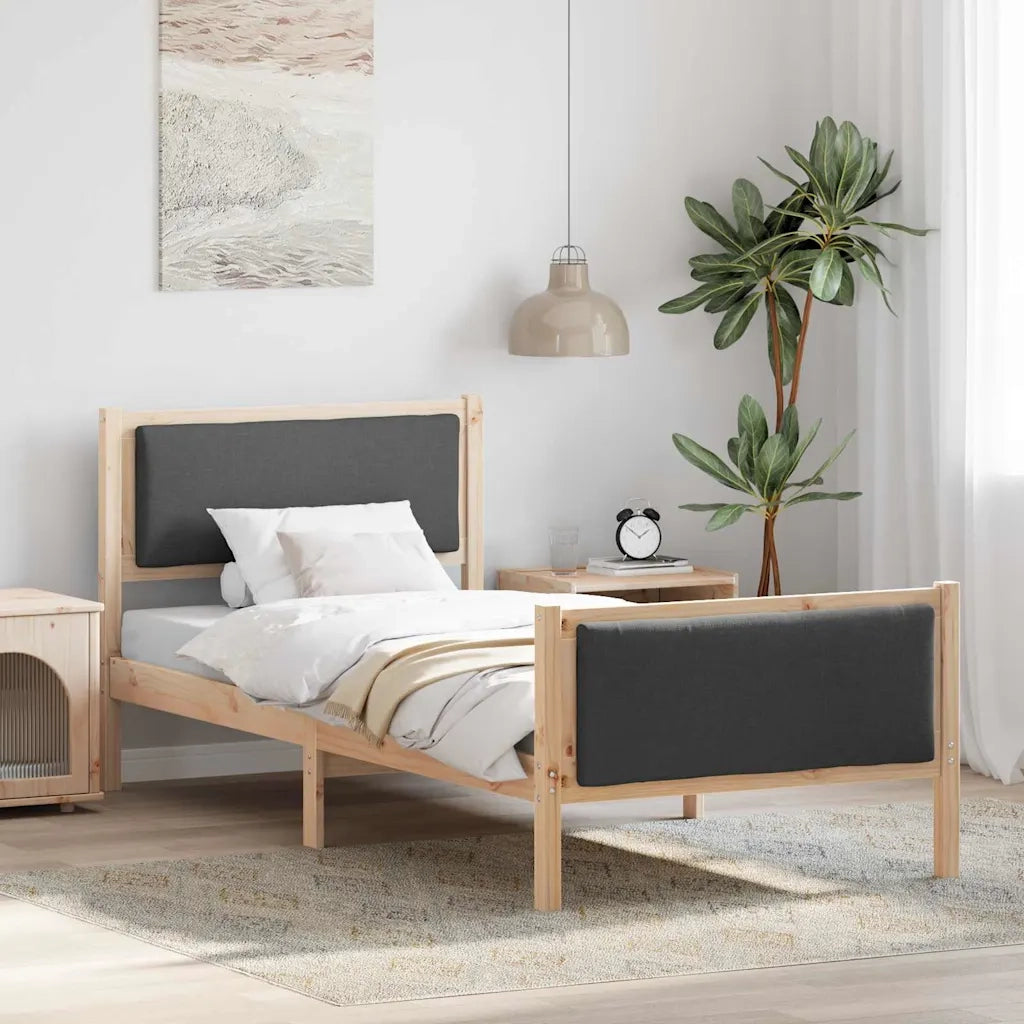 Struttura del letto Grigio scuro 90 x 190 cm Tessuto 878365