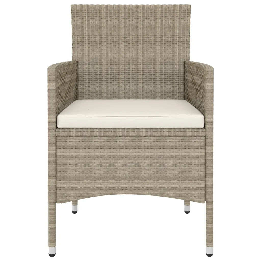Set Sedie da Giardino con Poggiapiedi 4 pz in Polyrattan Beige 310612