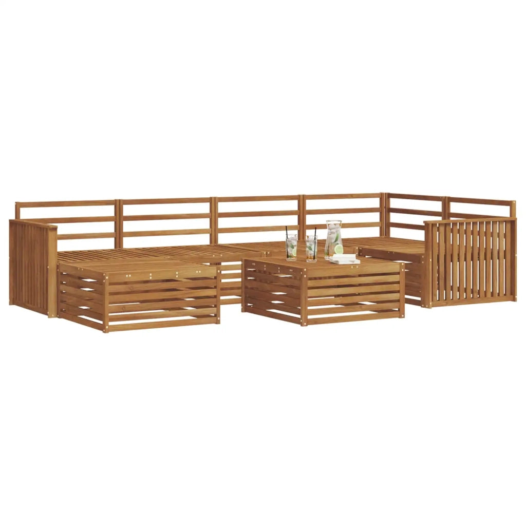 Set di divani da esterno 7 pcs Naturale