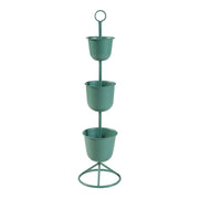 Supporto per piante da esterno 110 x 28 cm con 3 vasi verdi 03_0010319