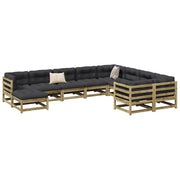 Set Divani da Giardino 10 pz in Legno Impregnato di Pino 3299639