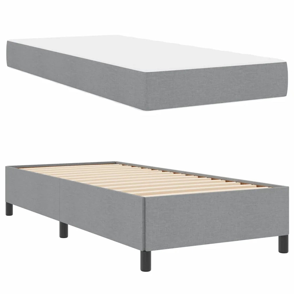 Letto a molle Grigio chiaro 80 x 200 cm Tessuto