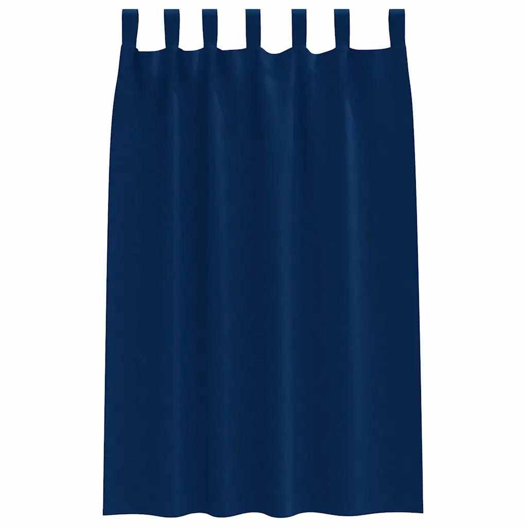 vidaXL Tende con tende 2 pcs Blu scuro Poliestere