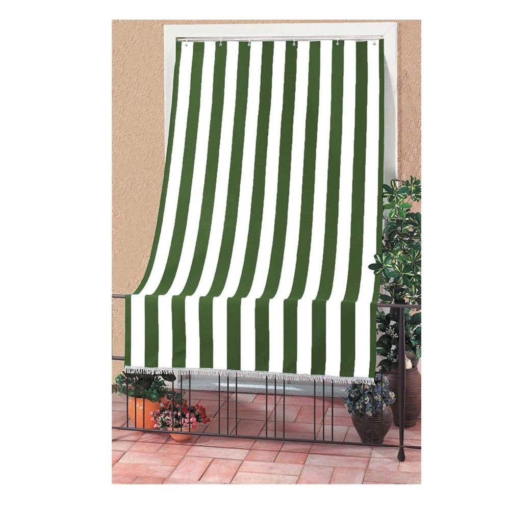 Trade Shop - Tenda Da Sole Con Anelli A Righe Per Porta Esterno Balcone Veranda Giardino 290x290 Cm -