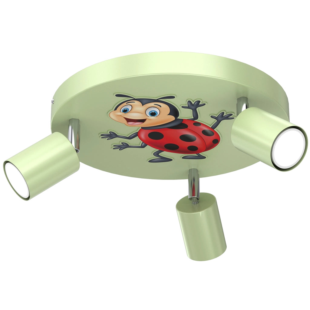 Plafoniera Luminex Fun verde rotonda 3 spot GU10 8W