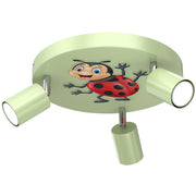 Plafoniera Luminex Fun verde rotonda 3 spot GU10 8W