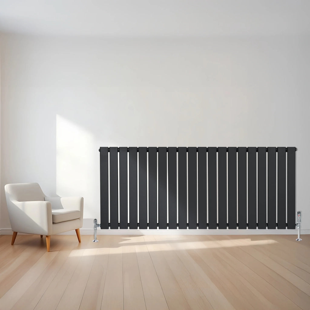 Radiatore Orizzontale Design Piatto Colonna Singola Antracite 600x1400 mm