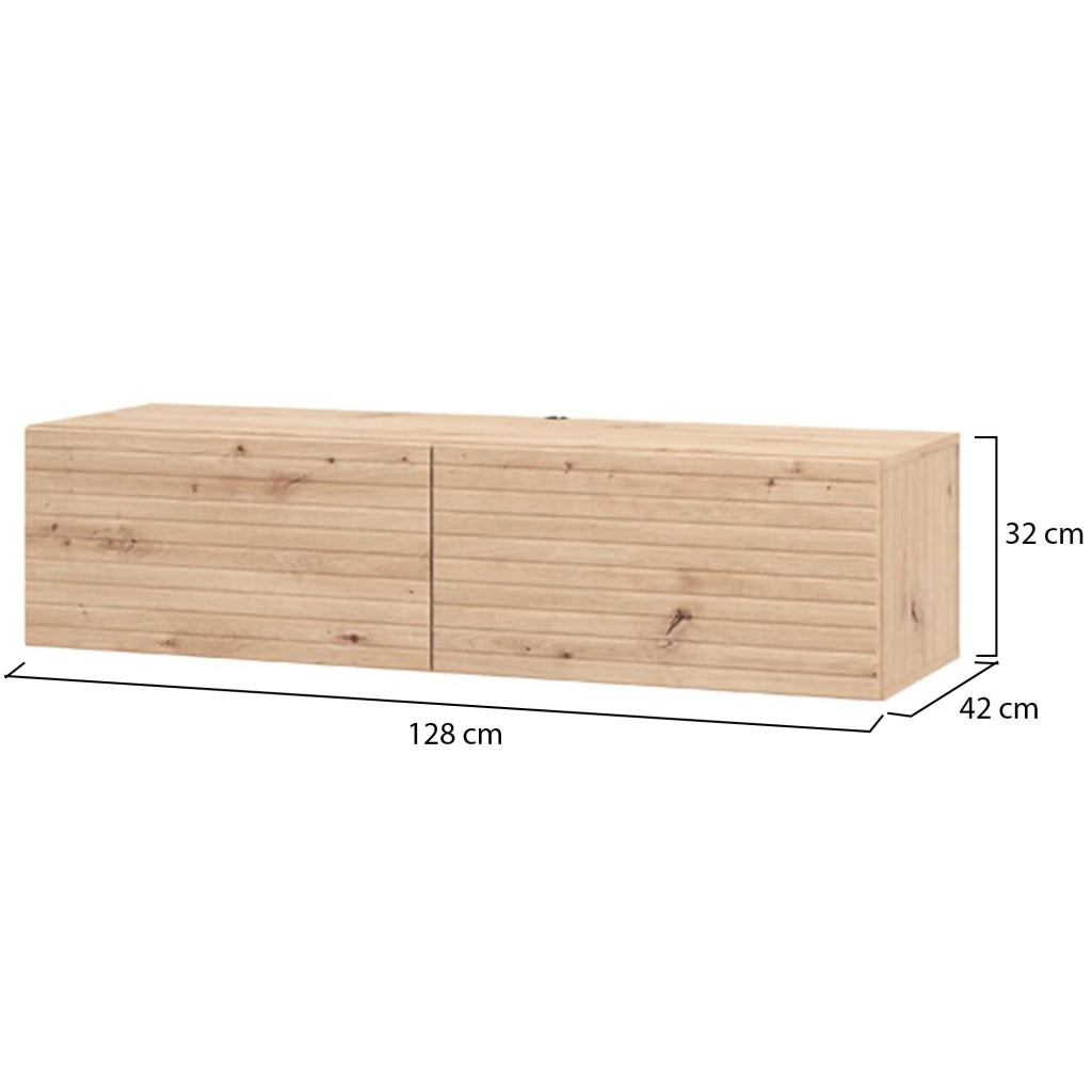 Colico, Mobile Porta tv un Ripiano, 128x41.5x32h cm Marrone Rovere Nodi