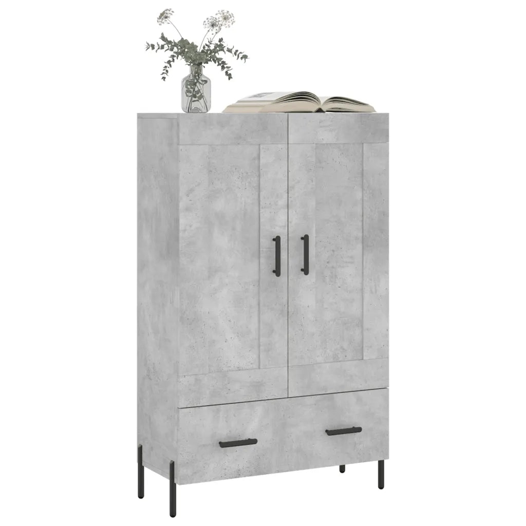 Credenza-Buffet-Armadio da cucina Grigio Cemento 69,5x31x115 cm in Legno Multistrato 381024