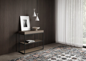 Consolle Allungabile 90-196x40x77 cm Plano Small Tortora Telaio Antracite