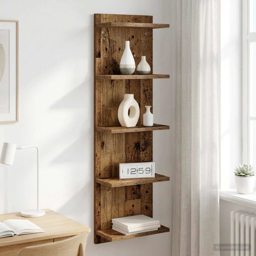 Scaffale da parete Legno antico 30 x 15 x 100 cm 8012408