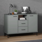 Credenza-Buffet-Armadio da cucina Gambe Metallo Grigio 113x40x77 cm Legno Massello OSLO