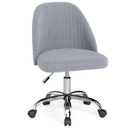 Sedia da ufficio sedia da scrivania moderna senza braccioli con schienale curvo, Sedia regolabile in altezza Grigio-Sedie da ufficio