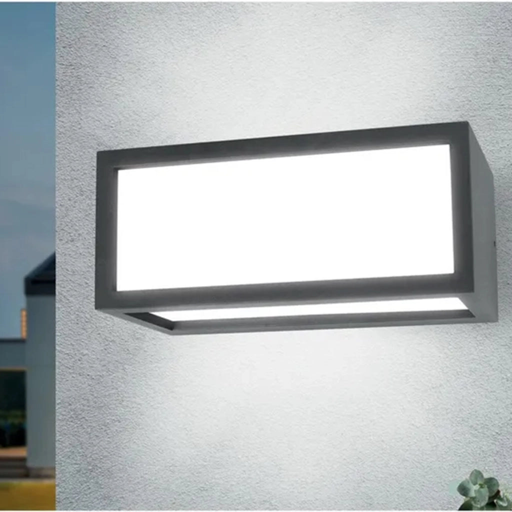 Applique Esterno Moderna Dakota Alluminio Grigio Bianco 1 Luce E27 Ip44