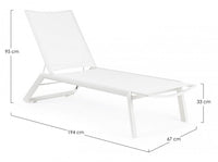 Set 4 Lettini Prendisole da Giardino 67x194x95h cm Cruise con Ruote Bianco