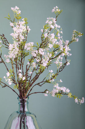 Set 3 Mini Tralcio Artificiale con Fiori Altezza 88 cm Bianco