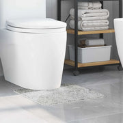 Tappeto Antiscivolo per Bagno con Taglio per Toilette Grigio 4019815