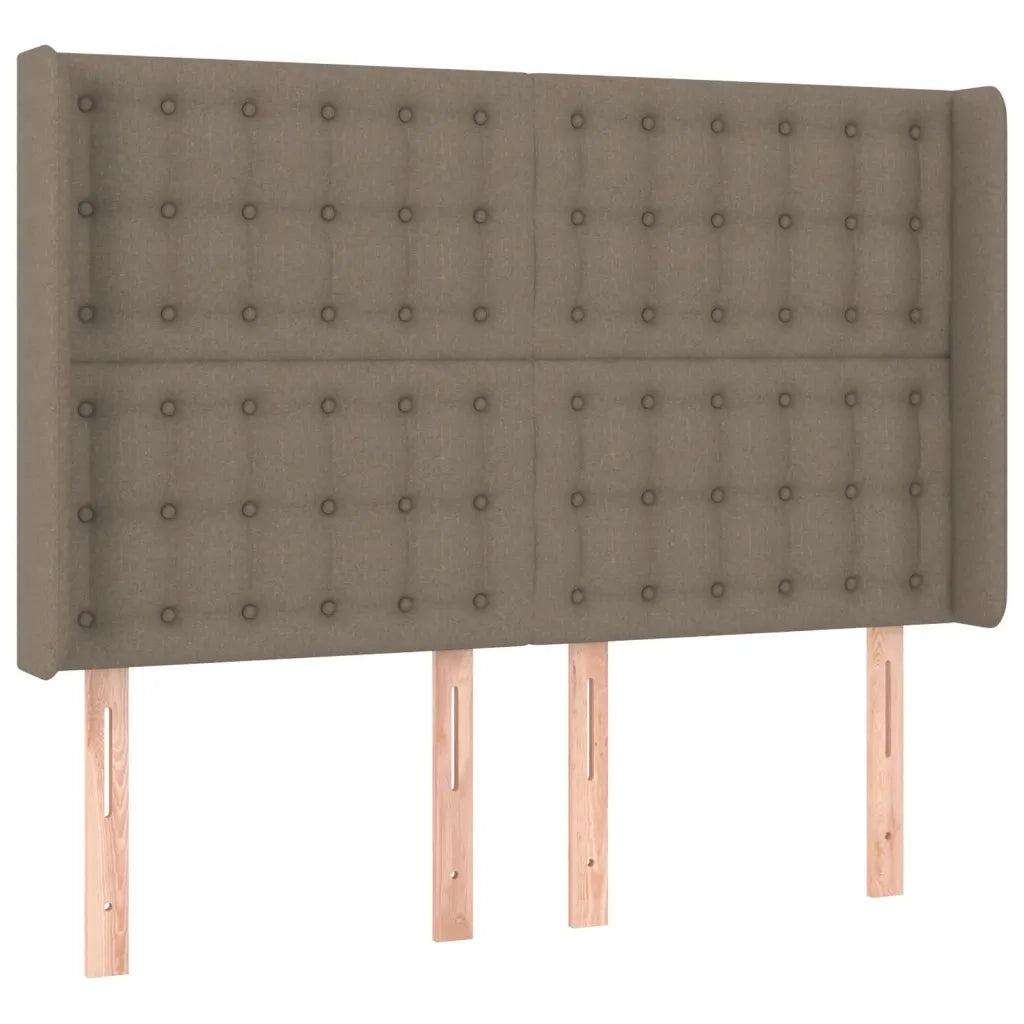 Testiera a LED Tortora 147x16x118/128 cm in Tessuto 3124484