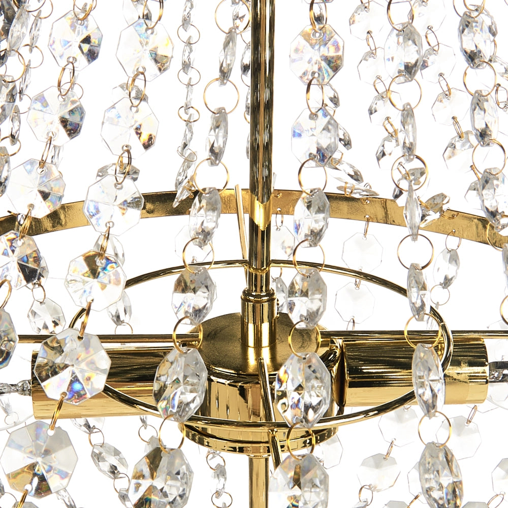Lampadario in ferro con cristalli acrilici in stile glam Oro stile glamour