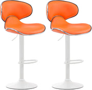 Set 2x Sgabelli LAS VEGAS V2 in similpelle arancione,bianco