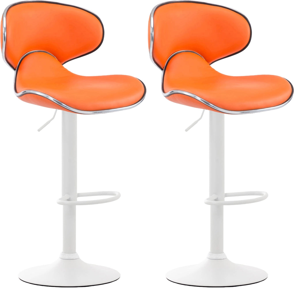 Set 2x Sgabelli LAS VEGAS V2 in similpelle arancione,bianco