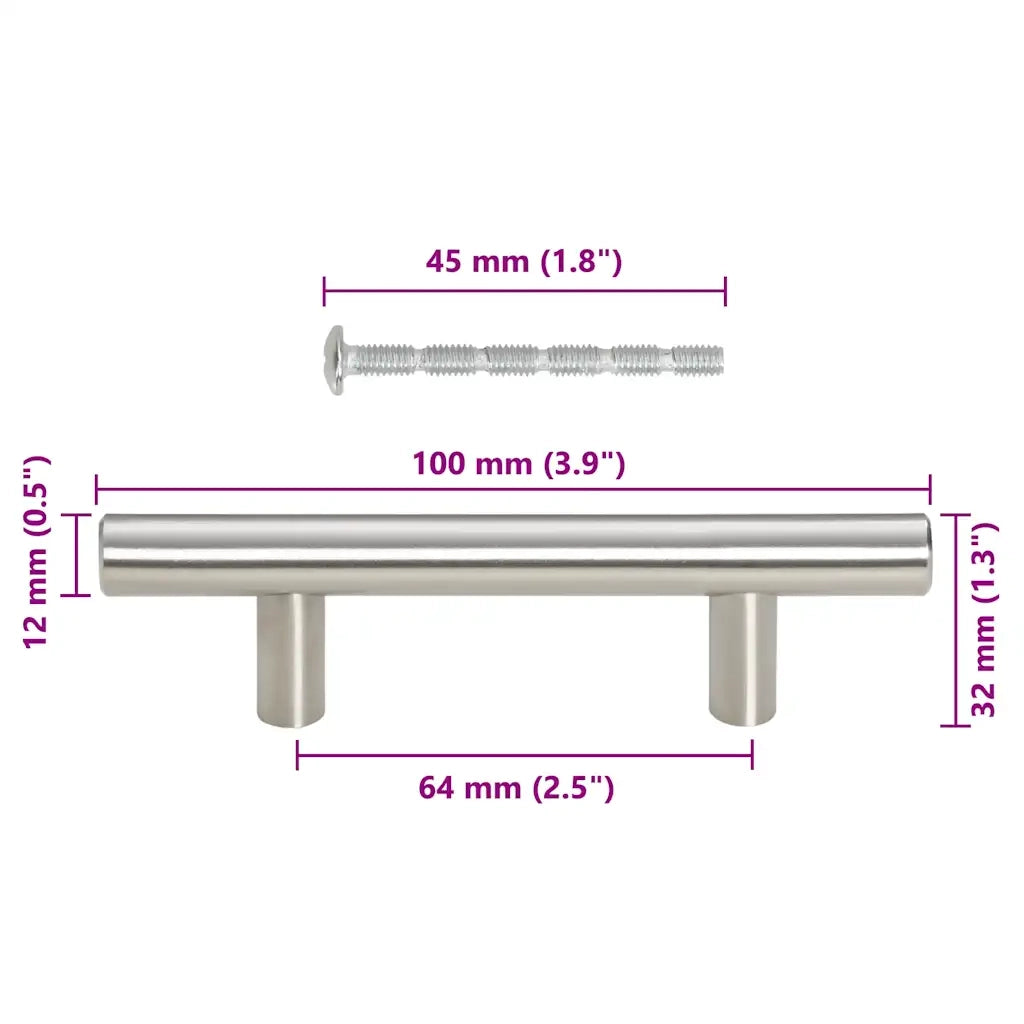 Maniglie per Mobili 10 pz Argento 64mm in Acciaio Inox CFW1830190