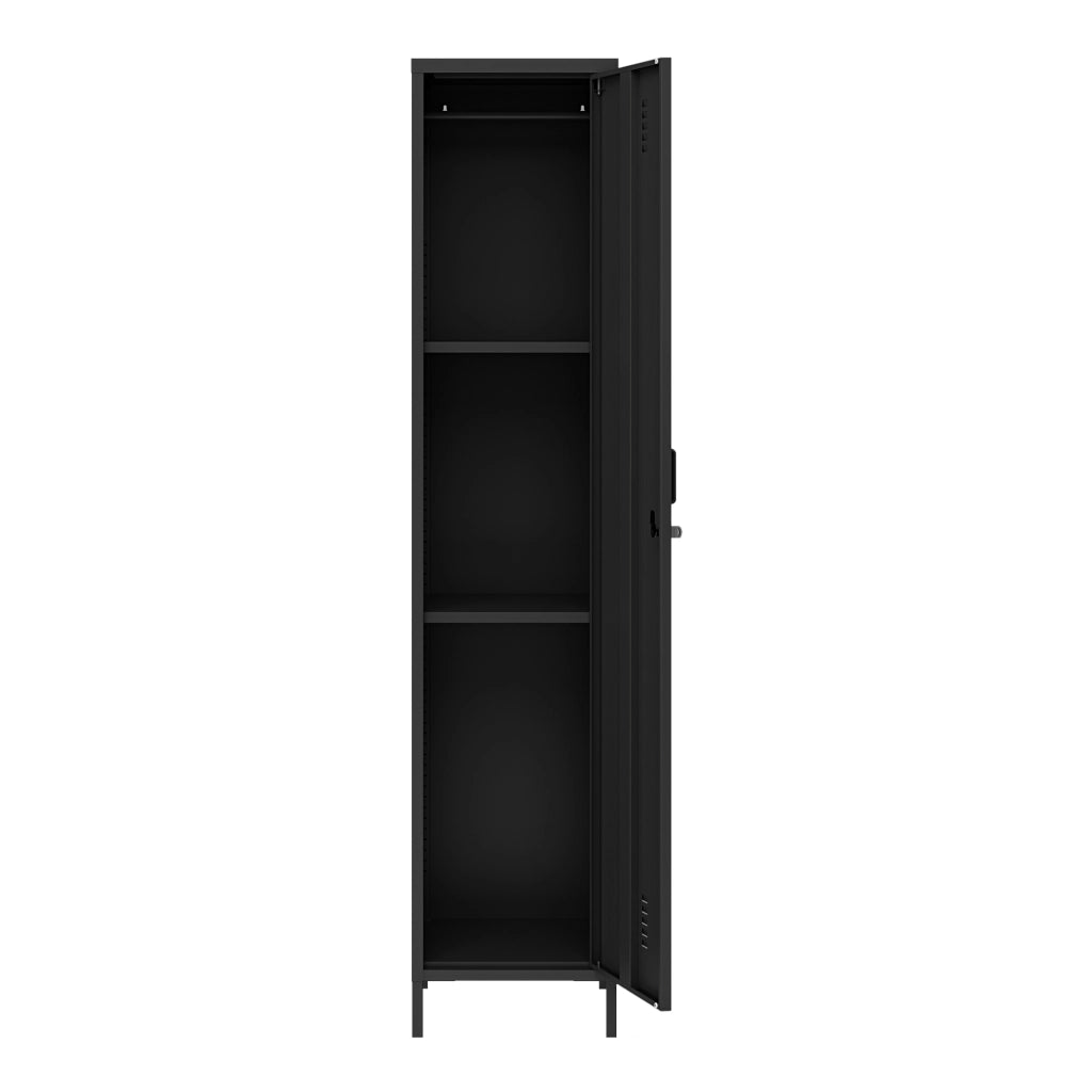Armadio da Ufficio Seinäjoki in Acciaio 180 x 38 x 38 cm - Nero opaco [en.casa]