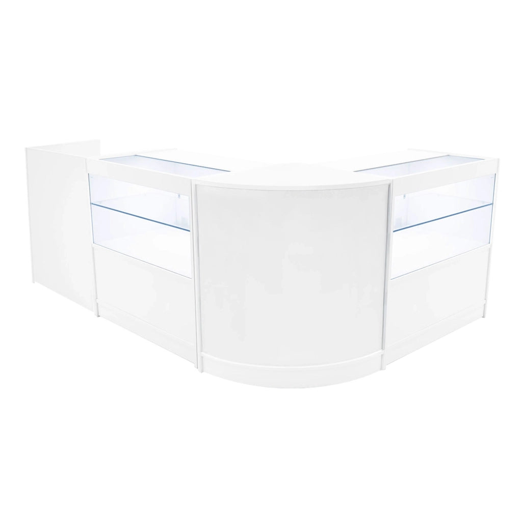 Set Banconi Negozi Bianco Phoenix LED C900 CM60 TB60 con Serrature e Vetrina
