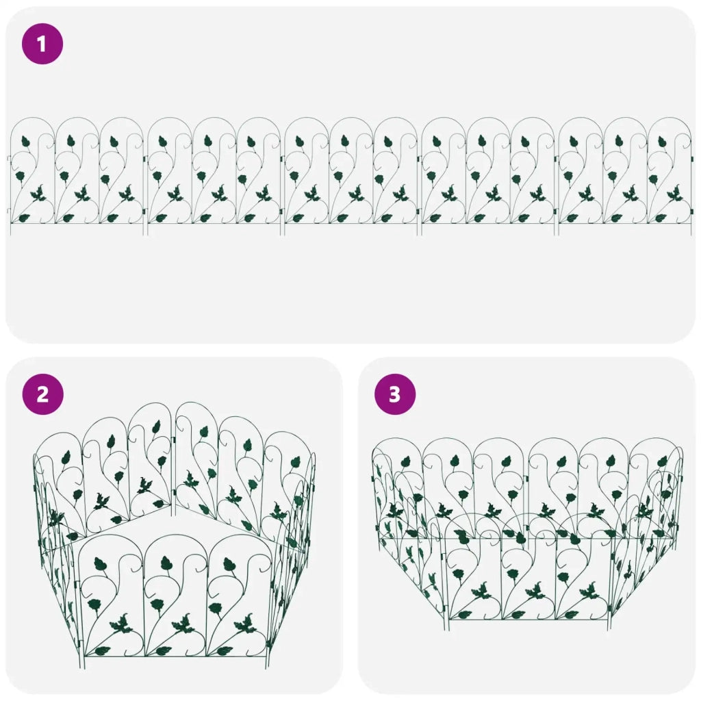 Recinzione per Giardino 5 pcs Verde Acciaio