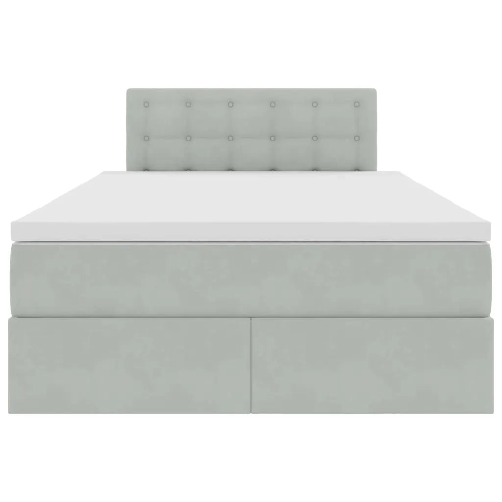 Letto con Contenitore Grigio chiaro 120 x 190 cm Velluto 3370863