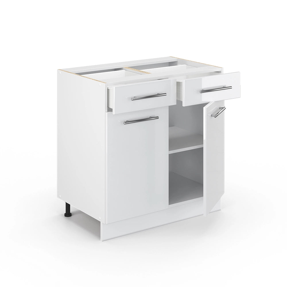 Vicco Mobiletto base per cucina Bianco lucido 80 cm senza piano di lavoro