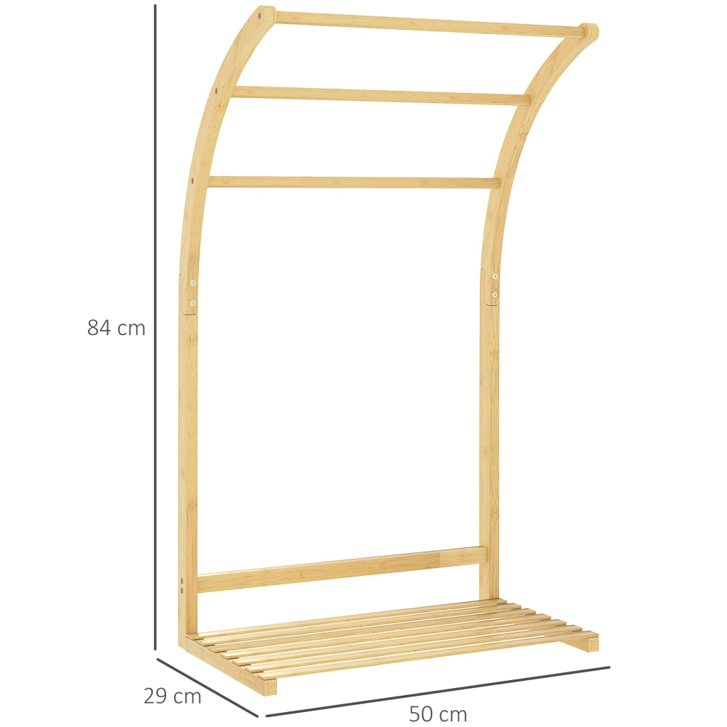 Portasciugamani in Bamb¨´ 3 Barre con Ripiano ¨C zephmum ¨C Naturale 60x30x