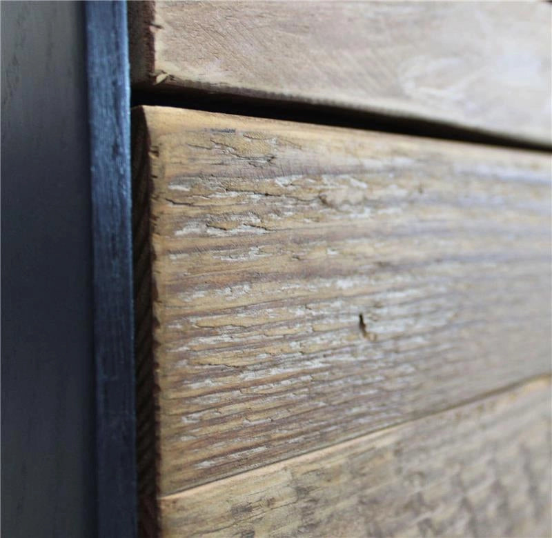 MOBILE ELDRED REALIZZATO IN LEGNO E ACCIAIO ANTRACITE 180 X 48 X H76 CM