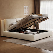 letto imbottito bouclé beige 180 x 200 cm
