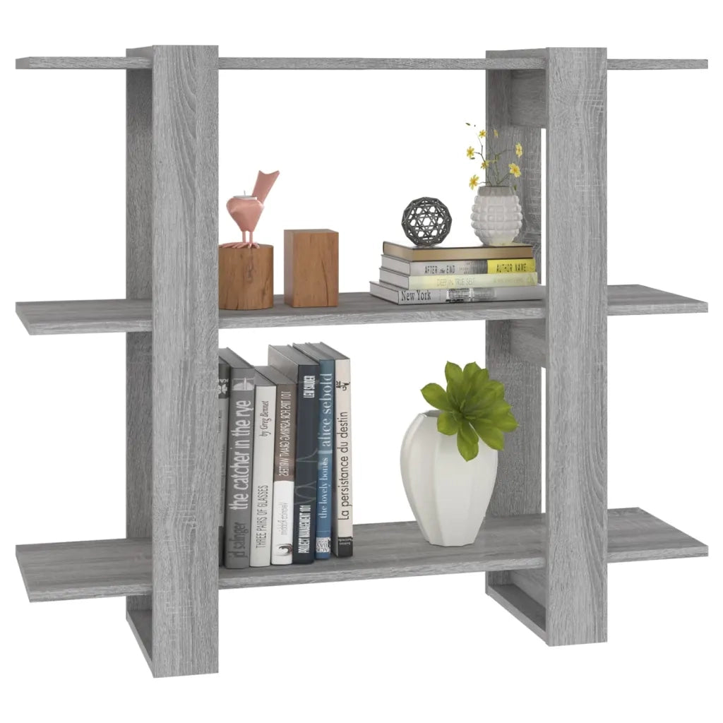 Libreria Divisorio-Scaffale per Libri-Mobile di Stoccaggio Grigio Sonoma 100x30x87 cm