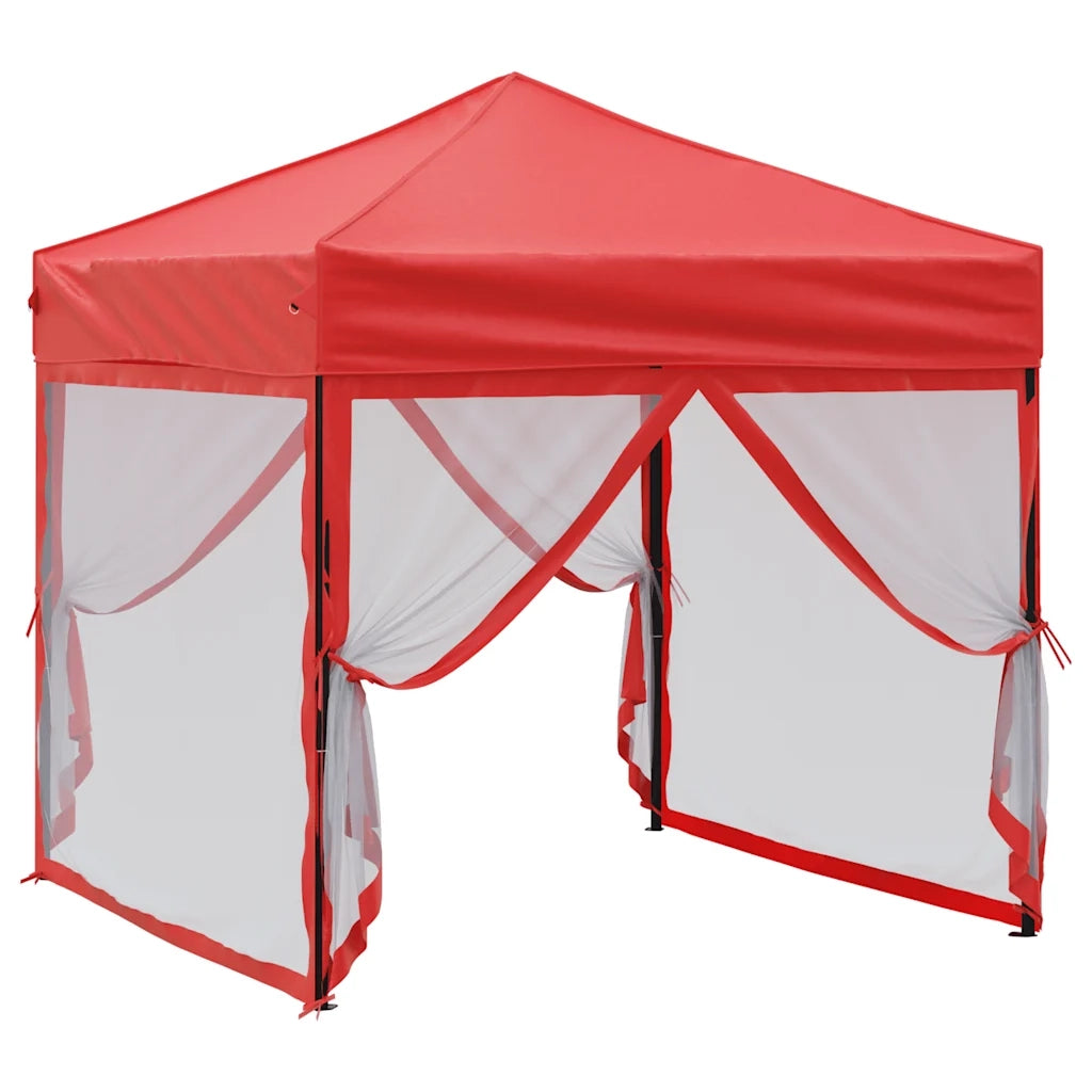 Tenda per Feste Pieghevole con Pareti Laterali-Tenda Gazebo Rosso 2x2 m 602052