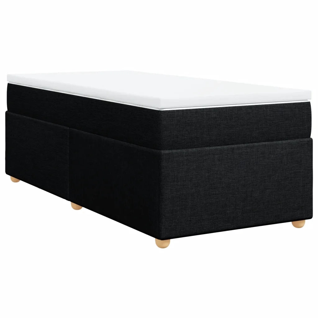 Giroletto a Molle con Materasso Nero 90x200 cm in Tessuto