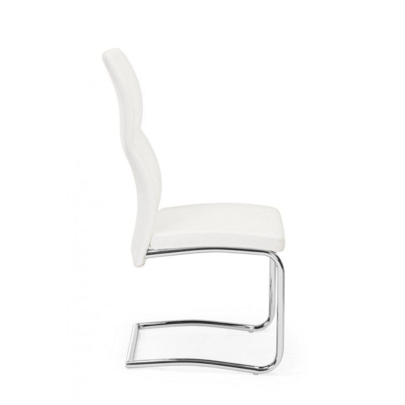 4x Sedia design in ecopelle Bianco THELMA 44x58x h104 cm