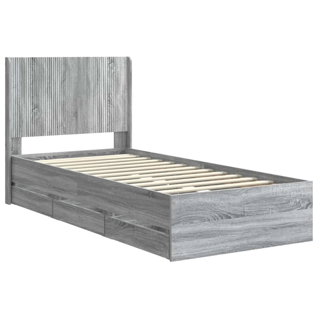 Struttura del letto con stoccaggio e testata Grigio Sonoma 3413982