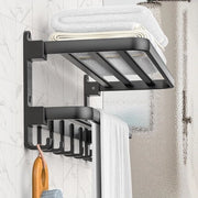 Handdocheniera - maniglione per asciugamani senza martellare - colore nero - 60 cm
