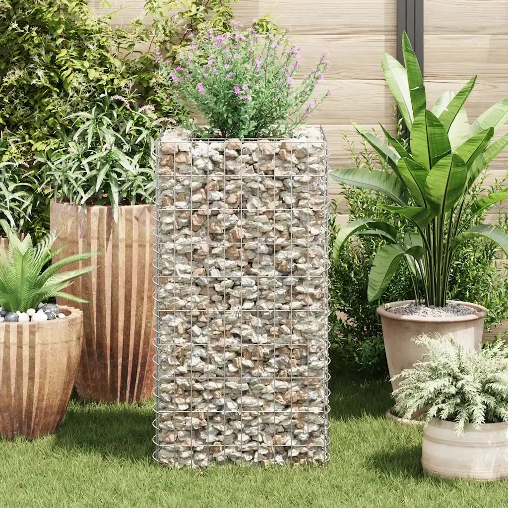 Gabbione Letto Rialzato da Giardino in Acciaio 50x50x100 cm 142557