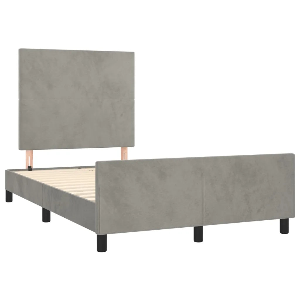 Giroletto senza Materasso Grigio Chiaro 120x200 cm Velluto