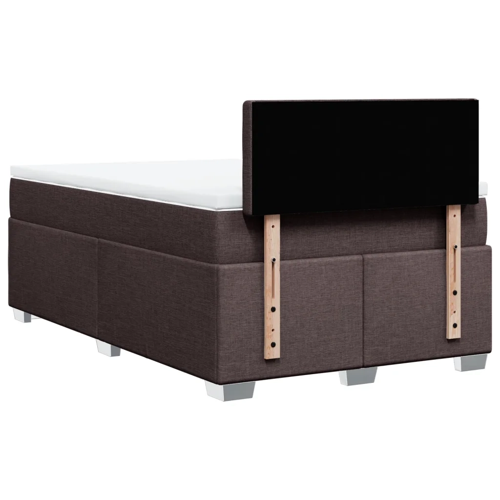 vidaXL Giroletto a Molle con Materasso Marrone Scuro 120x200cm Tessuto