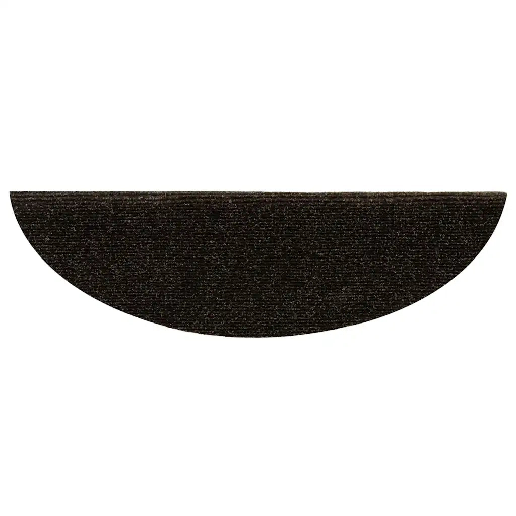 Tappetini per scale autoadesivi 30 pz 56x17x3 cm marrone scuro semicircolari 3365685