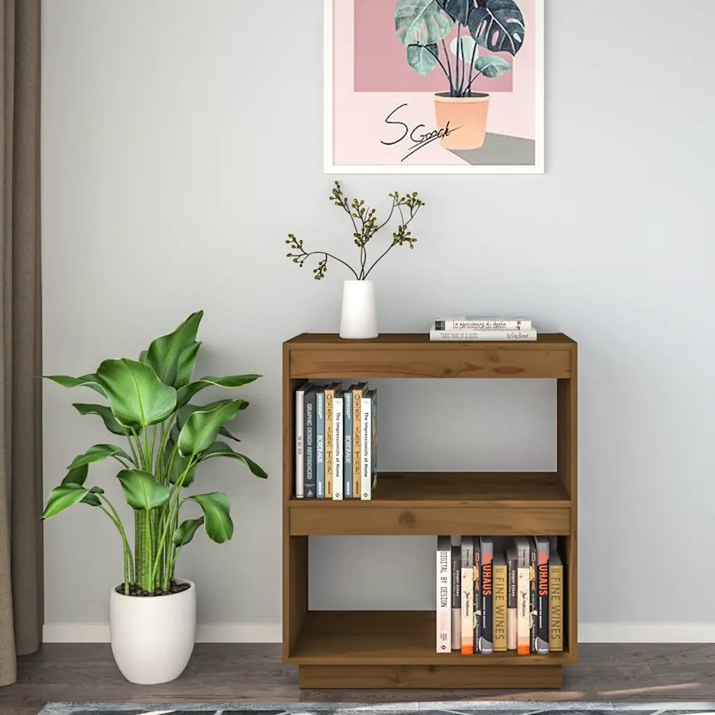 Libreria Marrone Ambra 60x35x71 cm in Legno Massello di Pino 810862