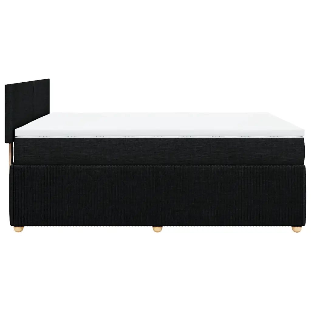 Giroletto a Molle con Materasso Nero 160x200 cm in Tessuto