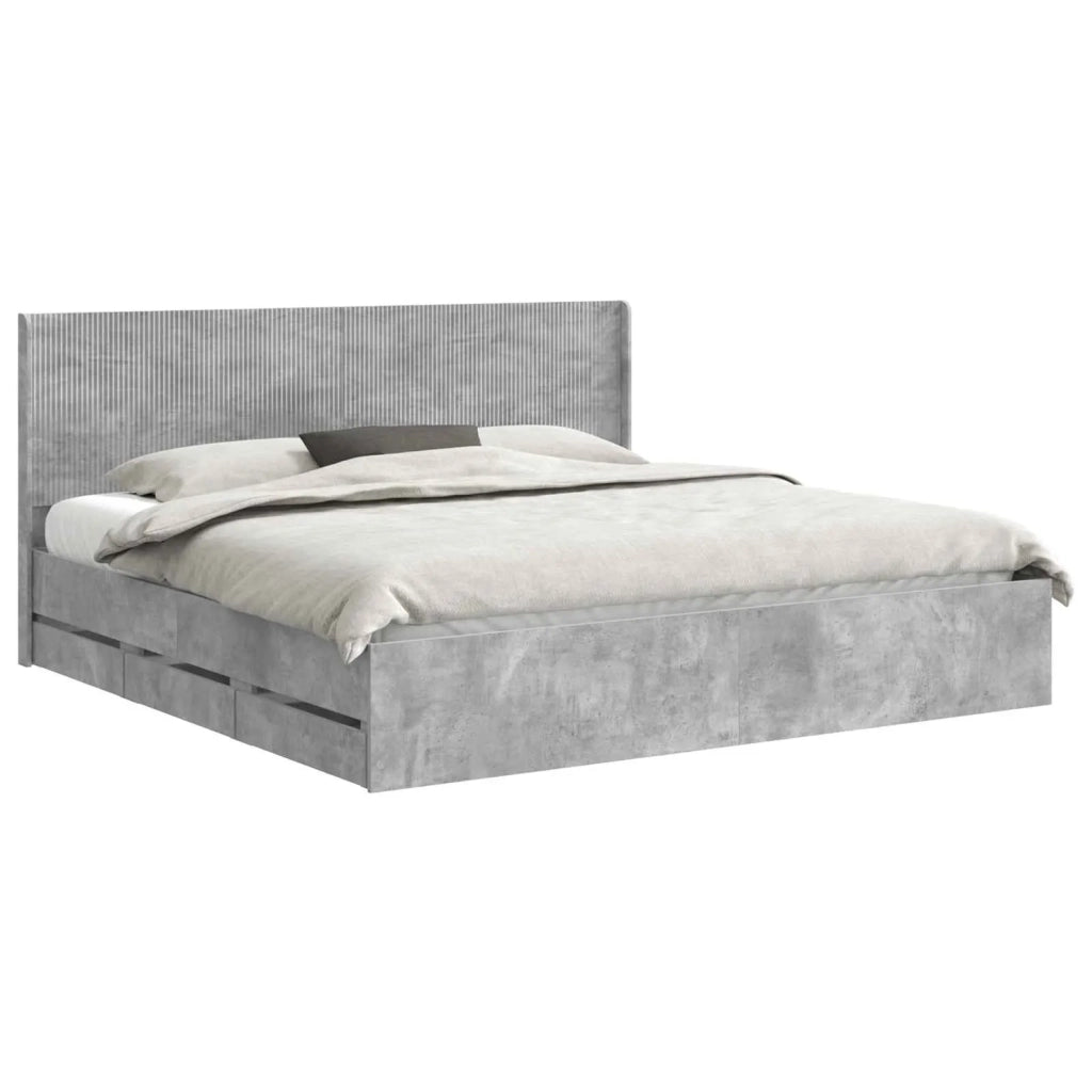 Struttura del letto con stoccaggio e testata Grigio Cemento 3413920