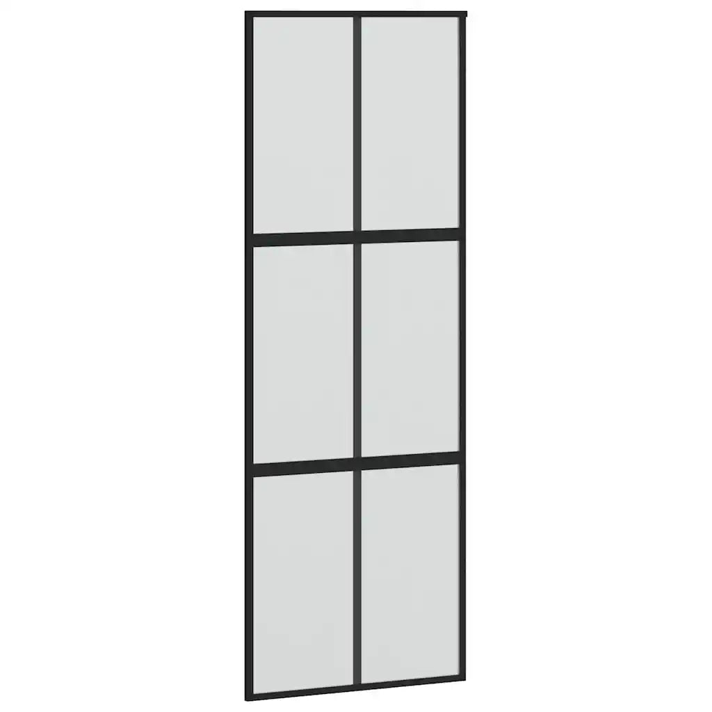 Porta Scorrevole Set Ferramenta Nera 76x205 cm Vetro Temperato 3375960
