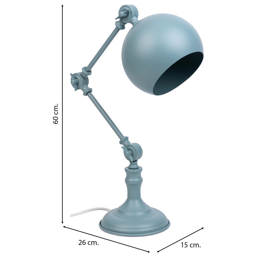 Lampada da tavolo in metallo grigio 26x15x60h