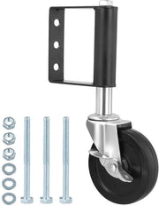 Ruote per porta con ammortizzazione e freno, ruota idraulica girevole, adatta per porta in legno 102 cm, carico massimo 100 kg, nero